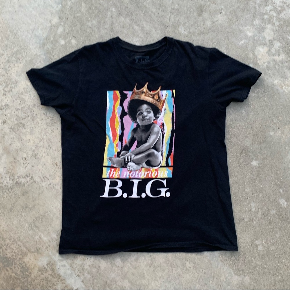 The Notorious B.I.G. Mens Black Short Sleeve Crew Neck Casual TShirt Size L